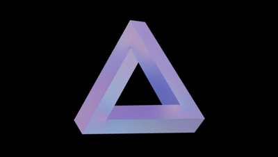 A three dimensional Penrose triangle using Threlte. Preview image of the work "3-D Penrose Triangle: The impossible in three dimensions!"