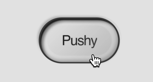 A beautifully styled button in a skeuomorphic style using CSS. Preview image of the work "A Pushy Button: Exploring a skeuomorphic styled buttons"